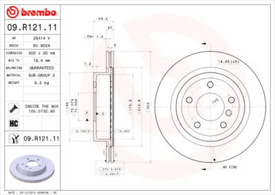 Set dischi freno BREMBO COATED DISC LINE 09.R121.11