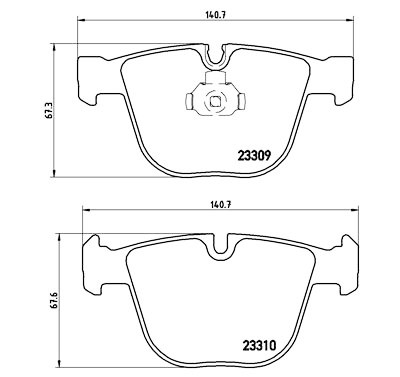 Set di 4 pastiglie freno BREMBO P 05 001