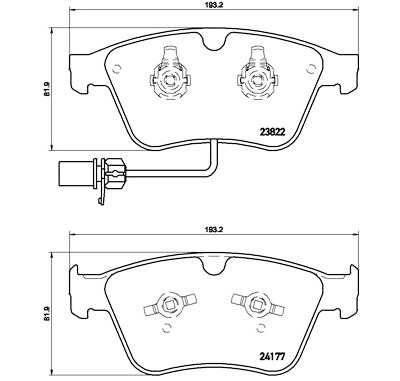 Set di 4 pastiglie freno BREMBO P 05 003