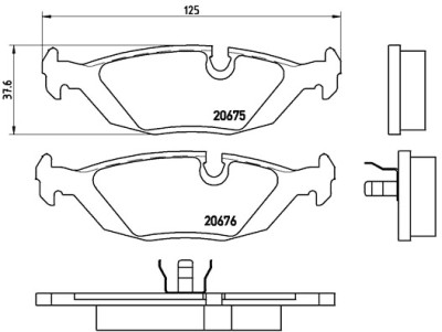 Set di 4 pastiglie freno BREMBO P 06 009