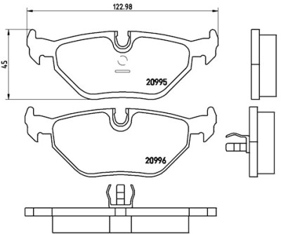 Set di 4 pastiglie freno BREMBO P 06 011