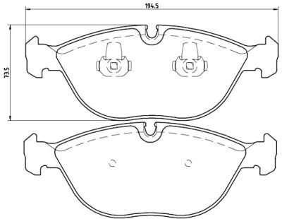 Set di 4 pastiglie freno BREMBO P 06 019