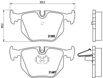 Set di 4 pastiglie freno BREMBO P 06 020