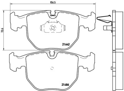 Set di 4 pastiglie freno BREMBO P 06 021