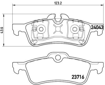 Set di 4 pastiglie freno BREMBO P 06 032