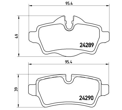Set di 4 pastiglie freno BREMBO P 06 052