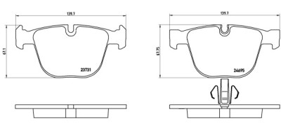Set di 4 pastiglie freno BREMBO P 06 053