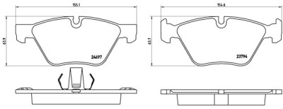 Set di 4 pastiglie freno BREMBO P 06 060