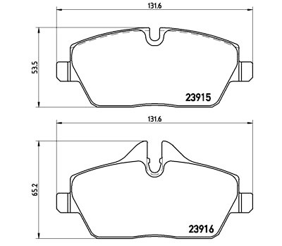 Set di 4 pastiglie freno BREMBO P 06 067