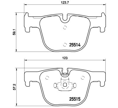 Set di 4 pastiglie freno BREMBO P 06 072