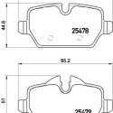 Set di 4 pastiglie freno BREMBO P 06 080