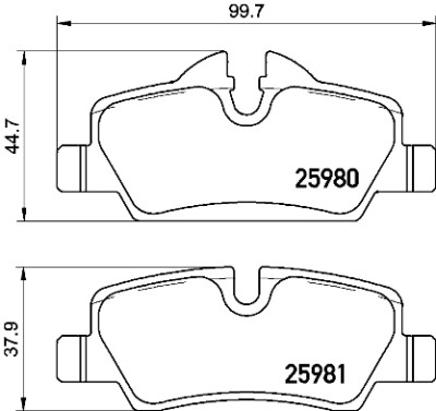 Set di 4 pastiglie freno BREMBO P 06 090