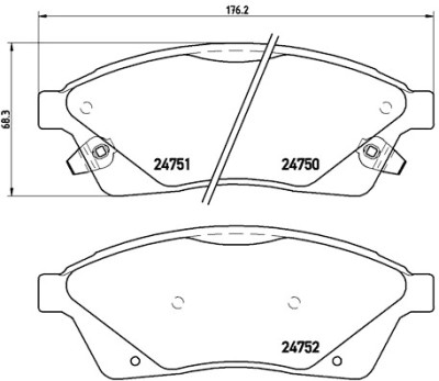 Set di 4 pastiglie freno BREMBO P 09 010