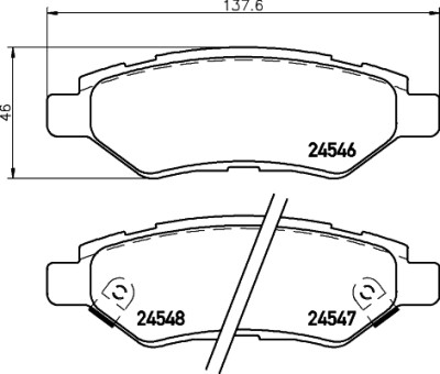 Set di 4 pastiglie freno BREMBO P 09 014