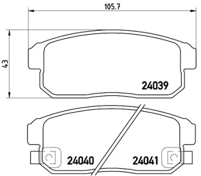 Set di 4 pastiglie freno BREMBO P 10 005