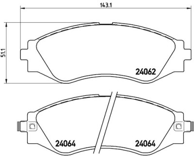 Set di 4 pastiglie freno BREMBO P 10 006