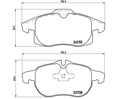 Set di 4 pastiglie freno con lato di montaggio BREMBO P 10 011