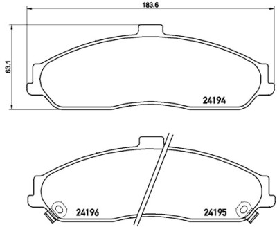 Set di 4 pastiglie freno BREMBO P 10 052