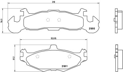 Set di 4 pastiglie freno BREMBO P 11 001