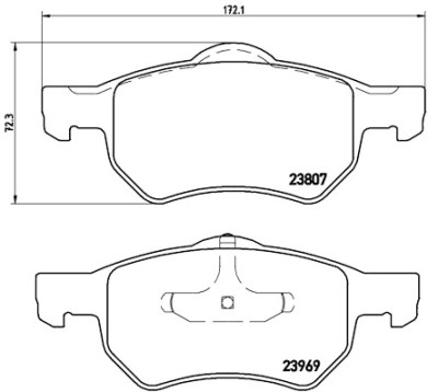 Set di 4 pastiglie freno BREMBO P 11 013