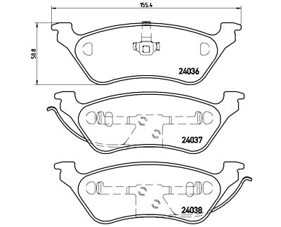 Set di 4 pastiglie freno BREMBO P 11 014
