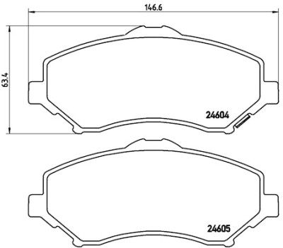 Set di 4 pastiglie freno BREMBO P 11 025