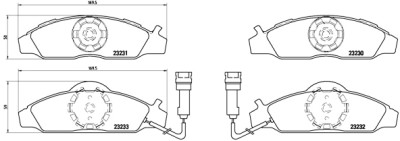 Set di 4 pastiglie freno BREMBO P 15 003