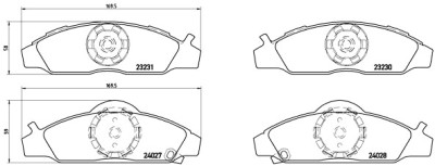 Set di 4 pastiglie freno BREMBO P 15 008