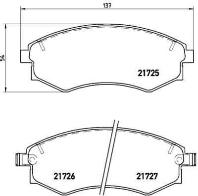Set di 4 pastiglie freno BREMBO P 15 011