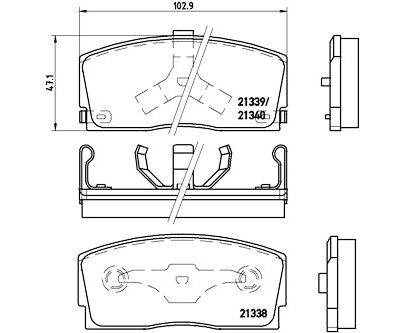 Set di 4 pastiglie freno BREMBO P 16 005
