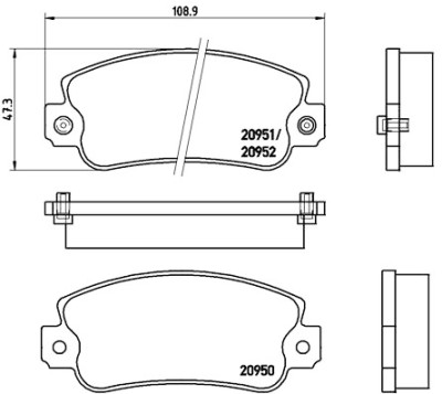 Set di 4 pastiglie freno BREMBO P 23 013