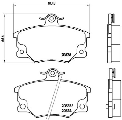 Set di 4 pastiglie freno BREMBO P 23 017