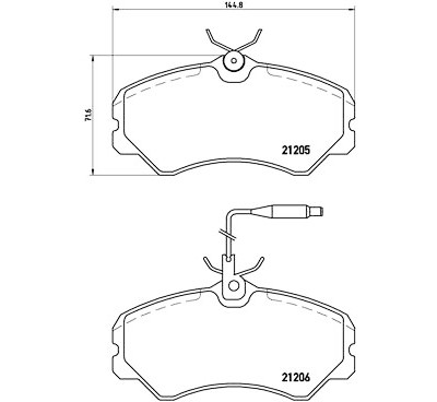 Set di 4 pastiglie freno BREMBO P 23 023