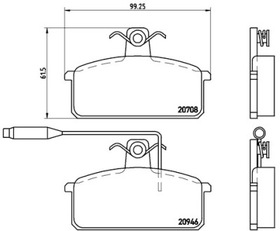 Set di 4 pastiglie freno BREMBO P 23 024
