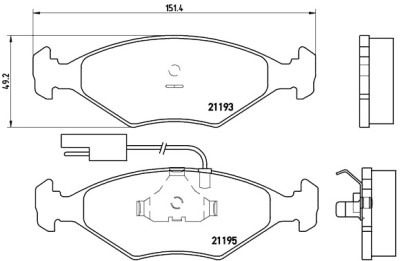Set di 4 pastiglie freno BREMBO P 23 039