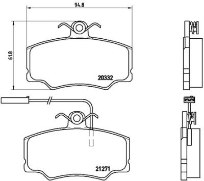 Set di 4 pastiglie freno BREMBO P 23 048
