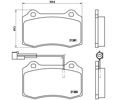 Set di 4 pastiglie freno BREMBO P 23 052