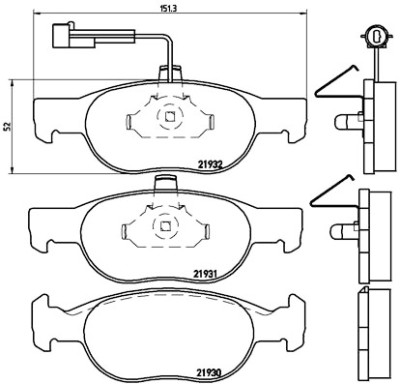 Set di 4 pastiglie freno BREMBO P 23 057