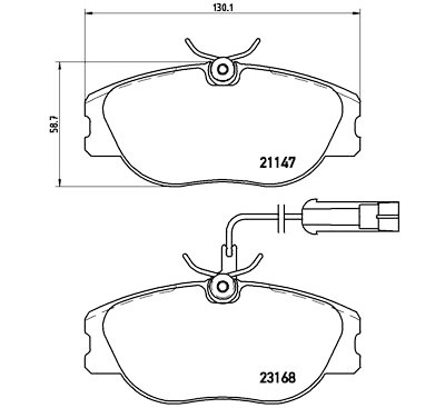 Set di 4 pastiglie freno BREMBO P 23 066