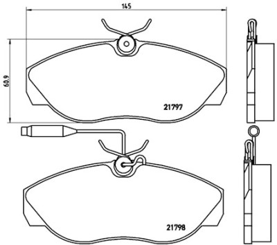 Set di 4 pastiglie freno BREMBO P 23 068