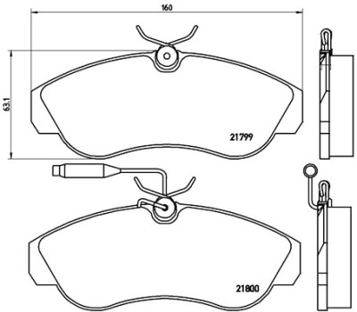 Set di 4 pastiglie freno BREMBO P 23 069