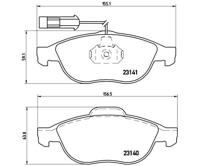 Set di 4 pastiglie freno BREMBO P 23 075