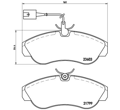 Set di 4 pastiglie freno BREMBO P 23 084
