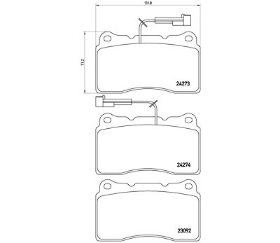 Set di 4 pastiglie freno BREMBO P 23 098