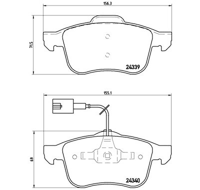 Set di 4 pastiglie freno BREMBO P 23 103