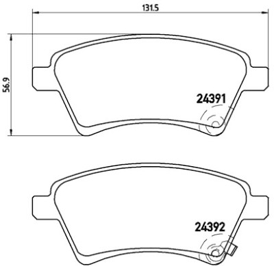 Set di 4 pastiglie freno BREMBO P 23 105