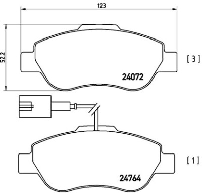 Set di 4 pastiglie freno BREMBO P 23 107