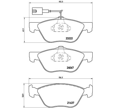 Set di 4 pastiglie freno BREMBO P 23 112