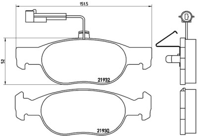 Set di 4 pastiglie freno BREMBO P 23 113