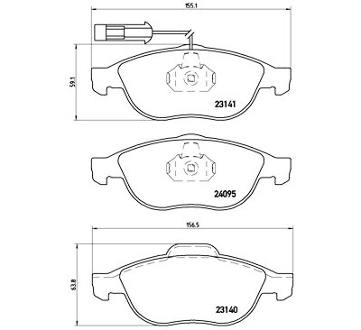 Set di 4 pastiglie freno BREMBO P 23 114